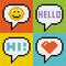 8-bit Pixel Social Networking Speech Bubbles: Smil