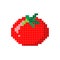 8 bit pixel tomato. Vector illustration. Old school computer graphic style