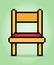 8 bit pixel wooden chair. vector illustration