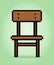 8 bit pixel wooden chair. vector illustration