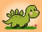 8 bit pixels dinosaur Stegosaurus. Animals in vector