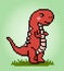 8 bit pixels dinosaur T rex. Animals in vector