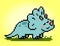8 bit pixels dinosaur Triceratops. Animals in vector