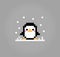 8 bit pixels penguin in vector