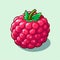 8-bit Raspberry Pixel Art: Game Item On Green Background