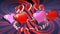 8 bits pixel bouncing hearts animation. Retro arcade video game ValentineÂ´s Day