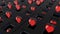 8 bits pixel bouncing hearts animation. Retro arcade video game ValentineÂ´s Day