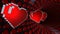 8 bits pixel hearts illustration. Retro arcade video game ValentineÂ´s Day