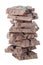 8-black chocolate tower isolated on a white