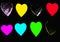 8 bright Grunge hearts