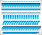 8 different horizontal, level / progress indicators, meters