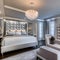 8 A glam master suite with a tufted headboard, mirrored nightstands, and crystal lighting2, Generative AI