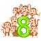 The 8 jelly number with so many monkey on it