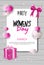 8 March Day Party Invitation Womens Day Celebration Flyer Design With Heart Shapes And Copy Space