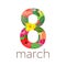 8 march International Women`s Day design tropical style