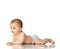 8 month infant child baby boyl toddler lying looking at the corner