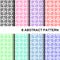 8 pastel color of basic abstract flower pattern