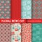 8 Seamless Patterns - Floral Retro Set