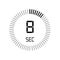 The 8 seconds icon, digital timer. clock and watch, timer, count