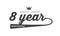 8 years warranty illustration design stamp