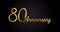 80 anniversary logo concept. 80th years birthday icon. Isolated golden numbers on black background. Vector illustration