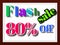 80%off flash sale 3d text illustration in the brown fram.