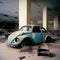 80\'s demolition Beetle car inside a mall