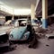 80\'s demolition Beetle car inside a mall
