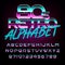 80`s retro alphabet font. Metal effect letters and numbers.