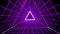 80`s retro style background with triangle grid lights