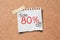 80% sale off promotion paper post on Cork Board