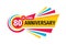 80 th birthday banner logo design.  Eighty years anniversary badge emblem. Abstract geometric poster.
