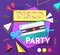80s party background. Retro dance radio with disco cassette, memphis art music poster, funky audio dj. Bright square