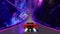 80s retro futuristic space drive seamless loop. Stylized highway in outrun style