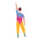 80s years woman girl in aerobics outfit doing workout shaping