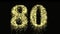 80th number gold firework night sparkle - video animation