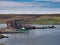 The 8100 tonne Ninian North jacket at the heavy-duty decommissioning pad at the Dales Voe facility, Lerwick, Shetland, UK