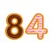 84 number sweet glazed doughnut vector illustration