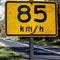 85 km/h warning sign - Australian signs found along the road