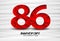 86 Year Anniversary Celebration Logo red polygon vector, 86 Number Design, 86th Birthday Logo, Logotype Number, Vector Anniversary