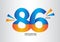 86 year anniversary celebration logotype vector, 86 number design, 86th Birthday invitation, anniversary logo template, logo
