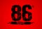 86 years anniversary celebration logotype on red background, 86th birthday logo, 86 number, anniversary year banner, anniversary
