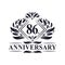 86 years Anniversary Logo, Luxury floral 86th anniversary logo
