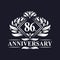 86 years Anniversary Logo, Luxury floral 86th anniversary logo