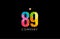 89 number grunge color rainbow numeral digit logo