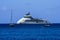 The 89m Olivia O yacht anchored off Gustavia, the capital of Saint Barthelemy