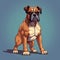 8bit Boxer Dog Vector Art In Cyril Rolando Style