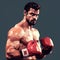 8bit Boxer With Polygonal Boxes - Celebrity Portraits Style