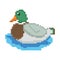 8bit pixels Art duck vector