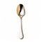 8k Gold Metal Spoon With Glossy Finish On White Surface